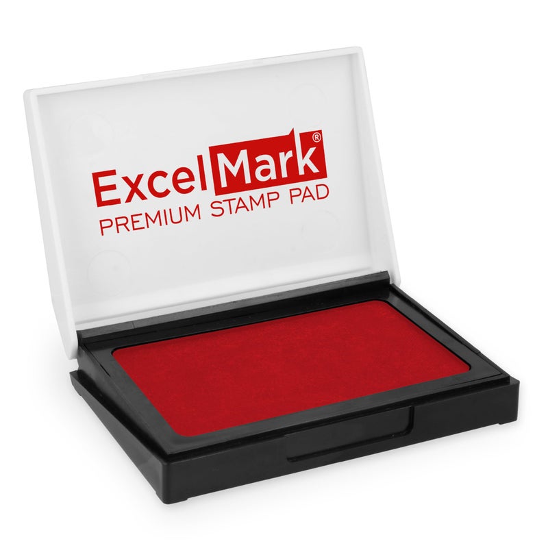 ExcelMark Ink Pad for Rubber Stamps 1-7/8" x 3-1/8"- Red - Image 1